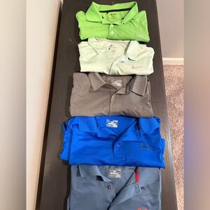 Lot of 5 Nike, Adidas, and Under Armour Men's Dry Fit Shirt Size XL